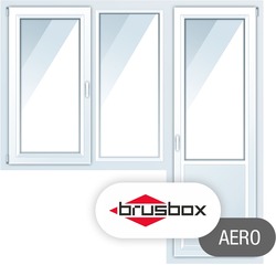 Балконные окна ПВХ Brusbox Aero 3000*1400