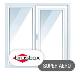 Окна ПВХ Brusbox Super Aero, двухстворчатые 1400*1400