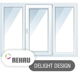Трехстворчатые окна Rehau Delight Design 2000*1400