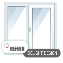 Двухстворчатые окна Rehau Delight Design 1400*1400